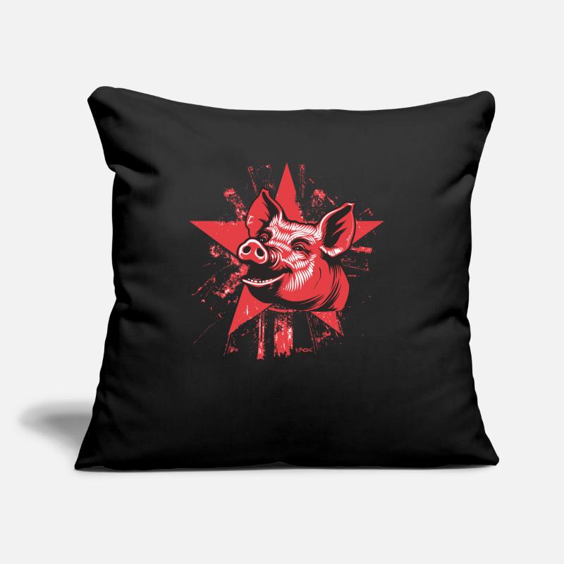 Sarkasmus,Linkes sozialistisches Schwein mit Stern Sofakissen mit Füllung 45 x 45 cm