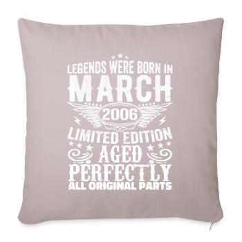 Légendaire depuis mars 2006 Anniversaire 2006 - Coussin et housse de 45 x 45 cm - taupe clair - Devant