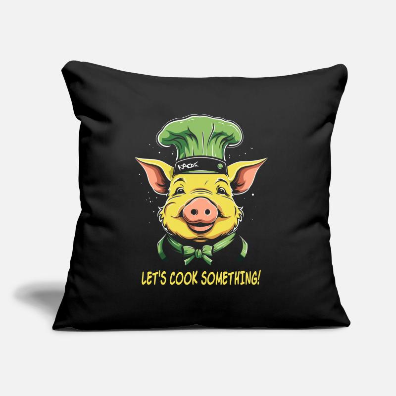 Pork Chef Chef : Faisons cuire quelque chose ! Coussin et housse de 45 x 45 cm