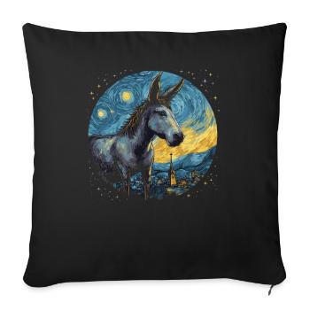 Starry Sky Donkey - Sofa pillow with filling 45cm x 45cm - black - Front