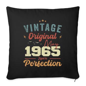 May 1965 Birthday May 1965 Gift May 1965 - Sofa pillow with filling 45cm x 45cm - black - Front
