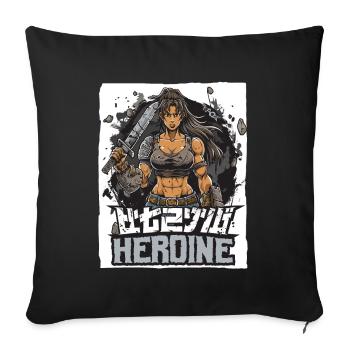 Muscular female heroine and swordswoman - Sofa pillow with filling 45cm x 45cm - black - Front