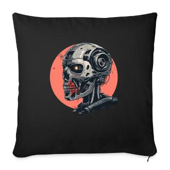 Cyborg Crime Force: Electric Metal Skull - Sofa pillow with filling 45cm x 45cm - black - Front