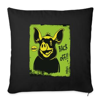 Funny Pig: Go away, get away - Sofa pillow with filling 45cm x 45cm - black - Front