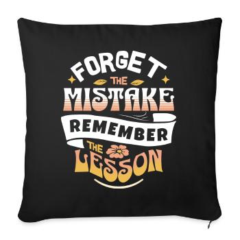 Motivational Typographic Quotation Mistake Lesson - Sofa pillow with filling 45cm x 45cm - black - Front