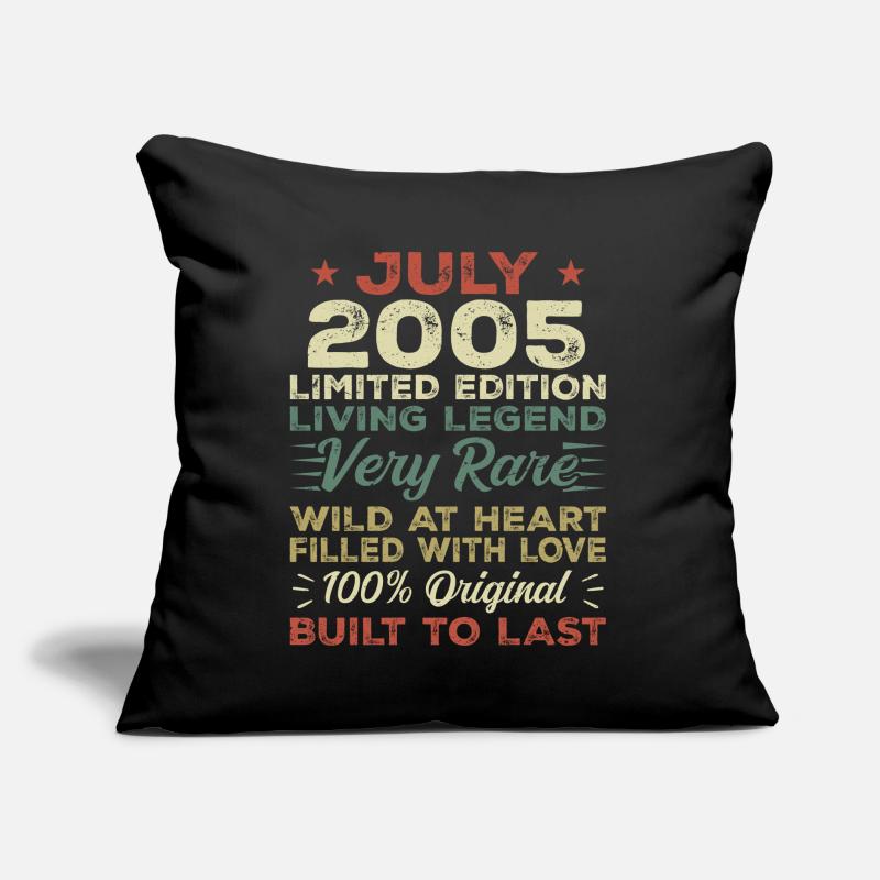 Geschenk Juli 2005 Jubiläum Juli 2005 Geburtstag Sofakissen mit Füllung 45 x 45 cm