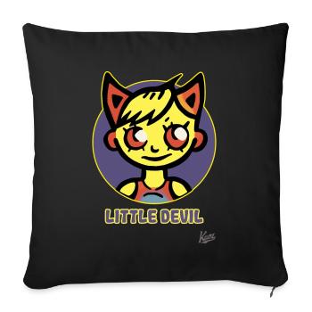 Little devil or little she-devil - Sofa pillow with filling 45cm x 45cm - black - Front