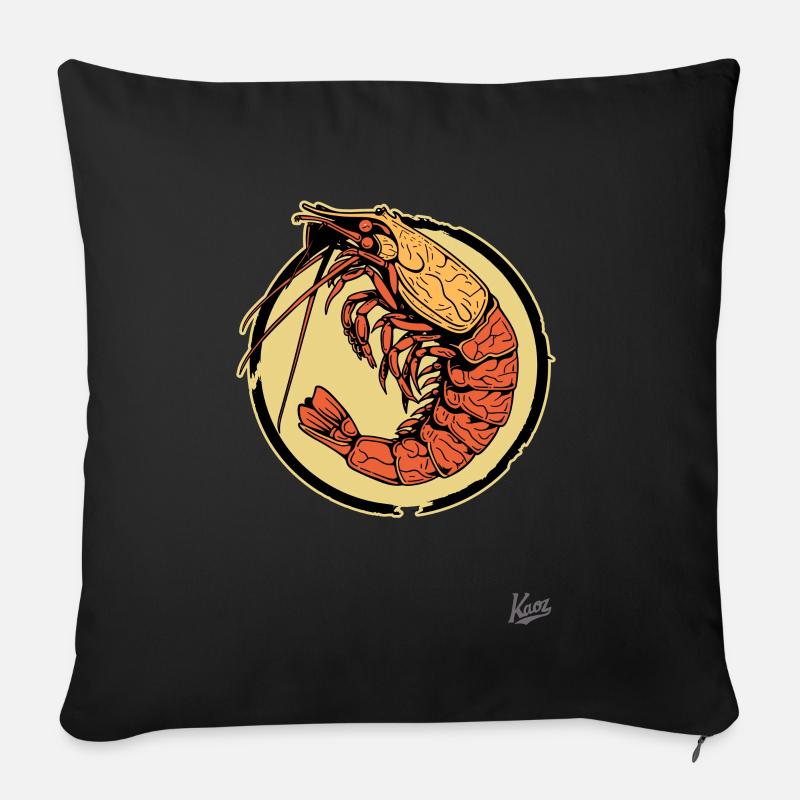 Die Garnele: Königin der Krustentiere - Sofakissen mit Füllung 45 x 45 cm - Schwarz
