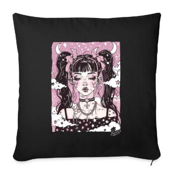 Super Cool Beauty: Grunge Emo Girl - Sofa pillow with filling 45cm x 45cm - black - Front
