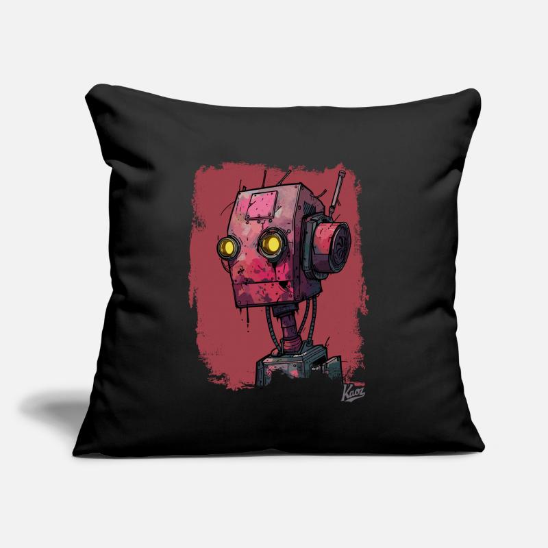 roter trauriger schrottiger schrott roboter Sofakissen mit Füllung 45 x 45 cm
