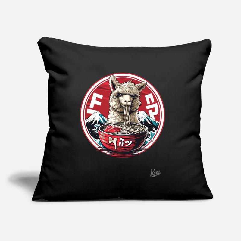 Himalayan llama drama while eating ramen Sofa pillow with filling 45cm x 45cm