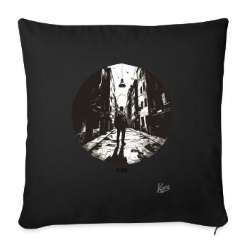 All alone - Sofa pillow with filling 45cm x 45cm - black - Front
