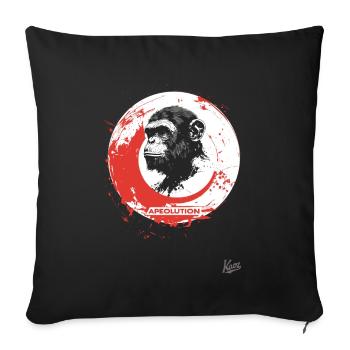 Apeolution: The Ape Revolution - Sofa pillow with filling 45cm x 45cm - black - Front