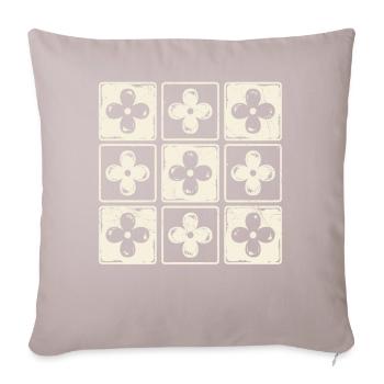 Retro Colorful Checkered Flowers cute Boho Floral - Coussin et housse de 45 x 45 cm - taupe clair - Devant