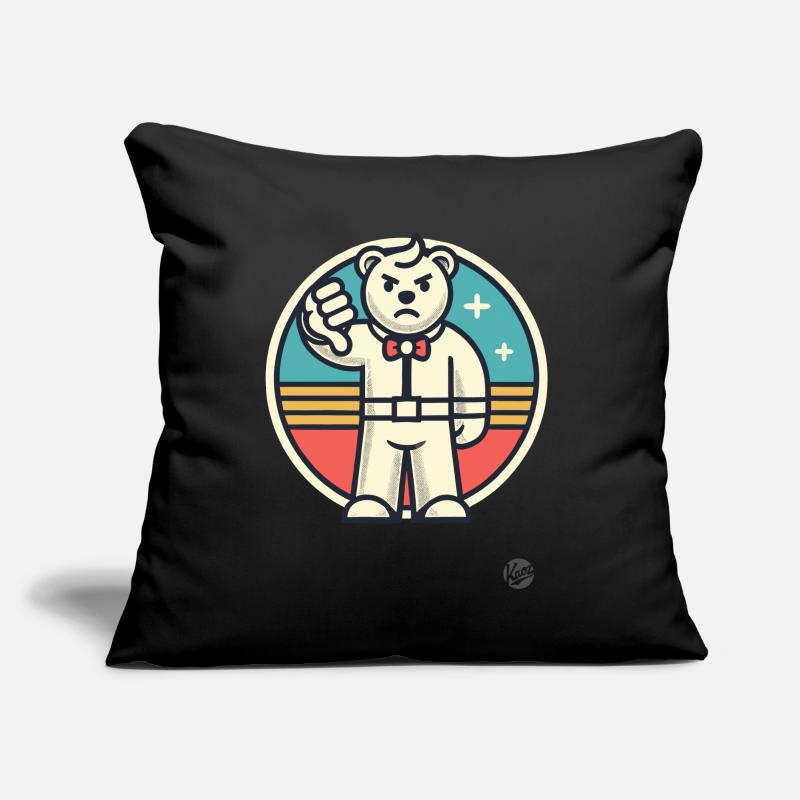 Mauvaise note, pouces vers le bas Rejeter l’ours Coussin et housse de 45 x 45 cm