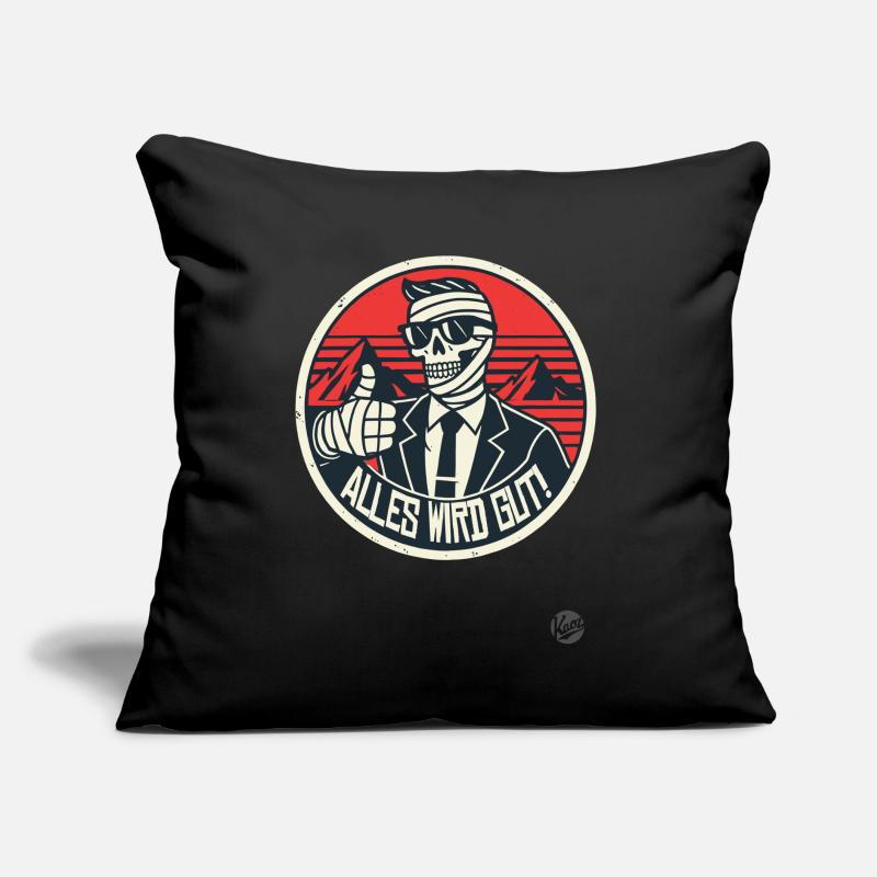 Thumbs Up Skeleton Mummy: Everything Will Be Fine Sofa pillow with filling 45cm x 45cm