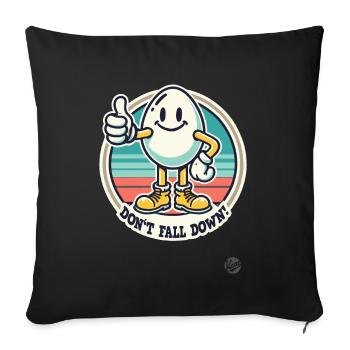 Thumbs up retro egg – Don't fall! - Sofa pillow with filling 45cm x 45cm - black - Front