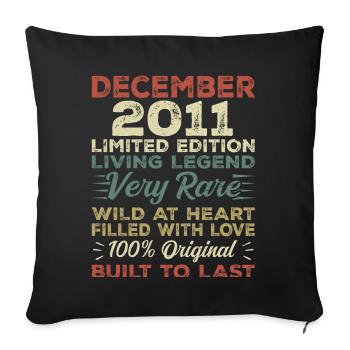 Dezember 2011 - Geburtstag Dezember 2011 Jahr - Sofakissen mit Füllung 45 x 45 cm - Schwarz - Vorne