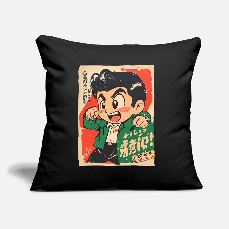 Asiatischer Junge, ein kleiner frecher Schelm Sofakissen mit Füllung 45 x 45 cm