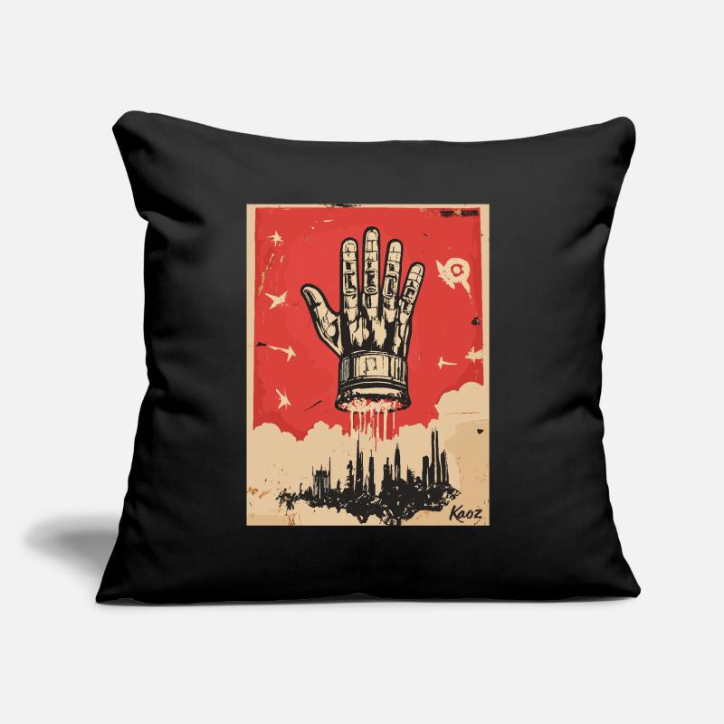 La main dans le style de la propagande Coussin et housse de 45 x 45 cm