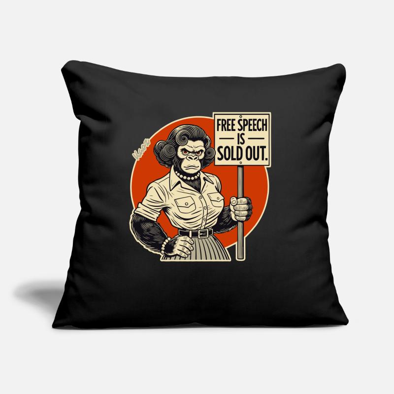 Gorille avec un bouclier : la liberté d’expression vendue Coussin et housse de 45 x 45 cm