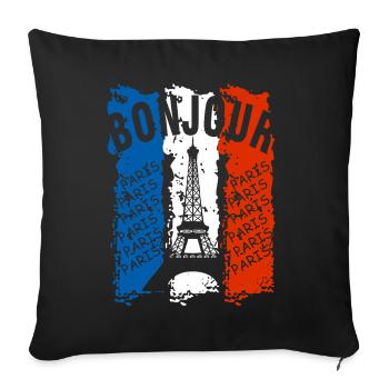 flag of France - Sofa pillow with filling 45cm x 45cm - black - Front