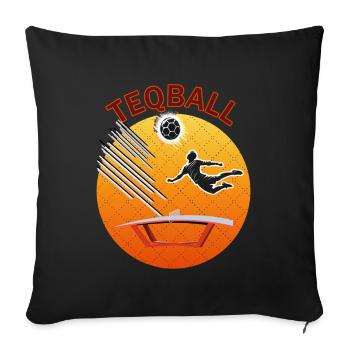 Teqballsoccer - Sofa pillow with filling 45cm x 45cm - black - Front