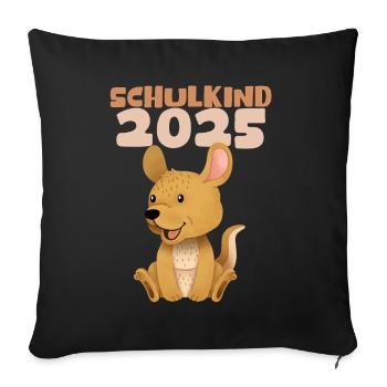 Écolier 2025 Inscription des jeunes filles à l’école 2025 Décoration - Coussin et housse de 45 x 45 cm - noir - Devant