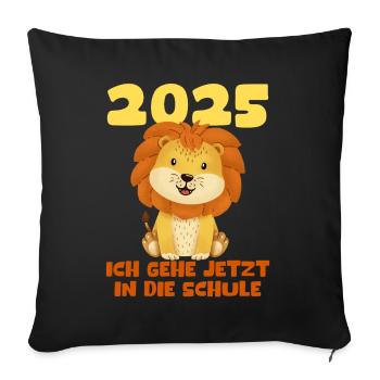 Écolier 2025 Inscription des jeunes filles à l’école 2025 Décoration - Coussin et housse de 45 x 45 cm - noir - Devant