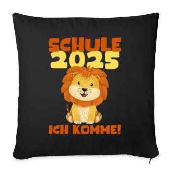 Écolier 2025 Inscription des jeunes filles à l’école 2025 Décoration - Coussin et housse de 45 x 45 cm - noir - Devant
