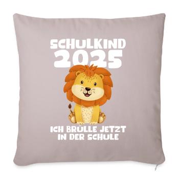 Écolier 2025 Inscription des jeunes filles à l’école 2025 Décoration - Coussin et housse de 45 x 45 cm - taupe clair - Devant