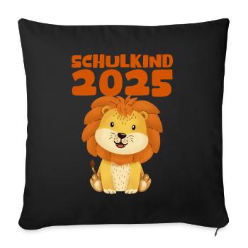 Écolier 2025 Inscription des jeunes filles à l’école 2025 Décoration - Coussin et housse de 45 x 45 cm - noir - Devant