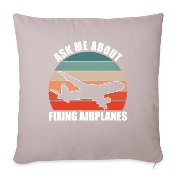 Aircraft Mechanic Fixing - Sofa pillow with filling 45cm x 45cm - light taupe - Front