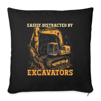 Distracted By Bagger - Sofa pillow with filling 45cm x 45cm - black - Front