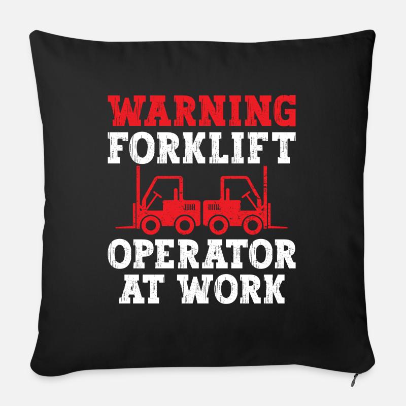 Chariot élévateur au travail - Coussin et housse de 45 x 45 cm - noir