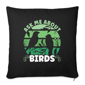 Bird Ornithologist - Sofa pillow with filling 45cm x 45cm - black - Front