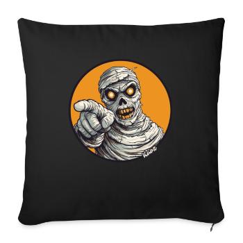 Une momie effrayante vous pointe du doigt - Coussin et housse de 45 x 45 cm - noir - Devant