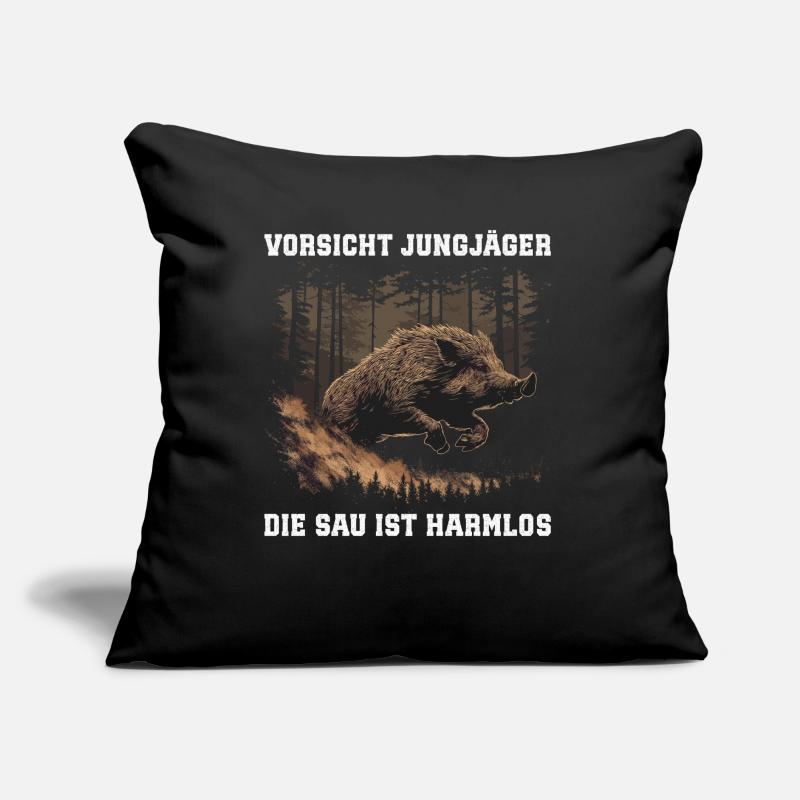 Vorsicht Jungjäger Sofakissen mit Füllung 45 x 45 cm