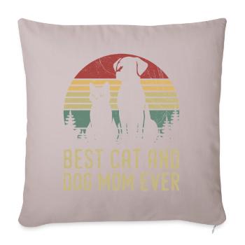 Retro Cat Dog Mom Cat Mama For mama Puppy Kitty - Sofa pillow with filling 45cm x 45cm - light taupe - Front