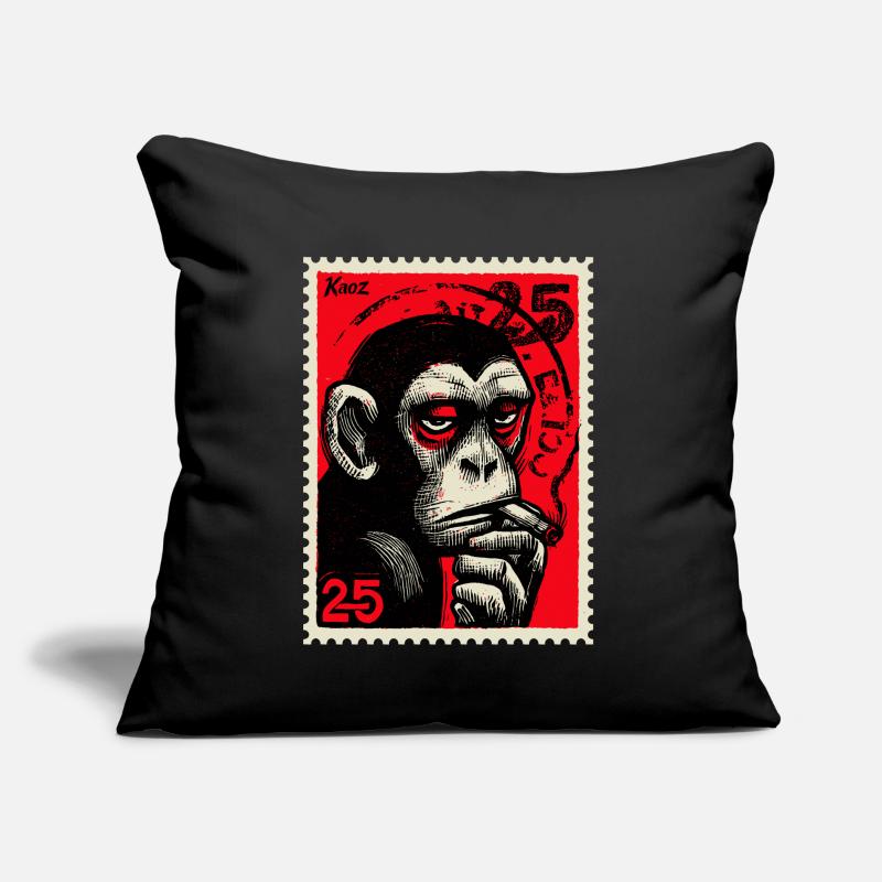 Singe cool sur timbre-poste Coussin et housse de 45 x 45 cm