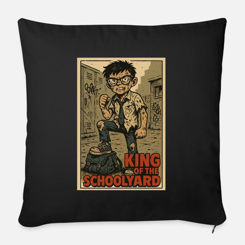 Elève modèle et roi de la cour d’école - Coussin et housse de 45 x 45 cm - noir