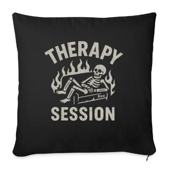 Séance de thérapie squelette – Tout brûle de toute façon - Coussin et housse de 45 x 45 cm - noir - Devant