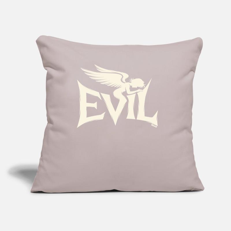 Evil Schriftzug mit dunklem Engel Sofakissen mit Füllung 45 x 45 cm