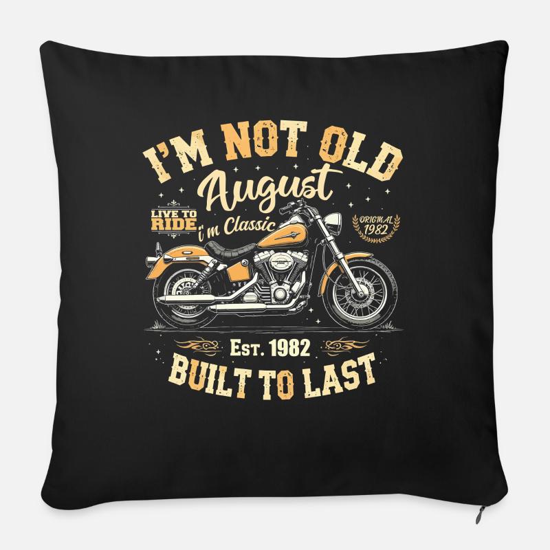 August 1982 August Geburtstag 1982 August 1982 - Sofakissen mit Füllung 45 x 45 cm - Schwarz