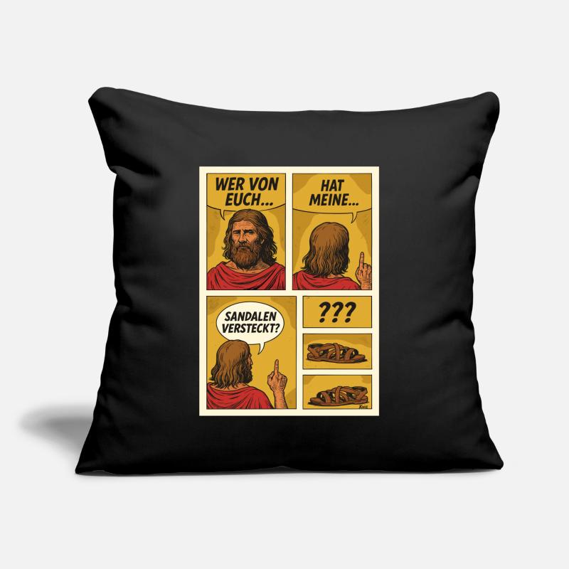 Comic Jesus is looking for sandals Sofa pillow with filling 45cm x 45cm