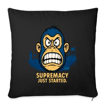 Angry monkey with crowd - Sofa pillow with filling 45cm x 45cm - black - Front