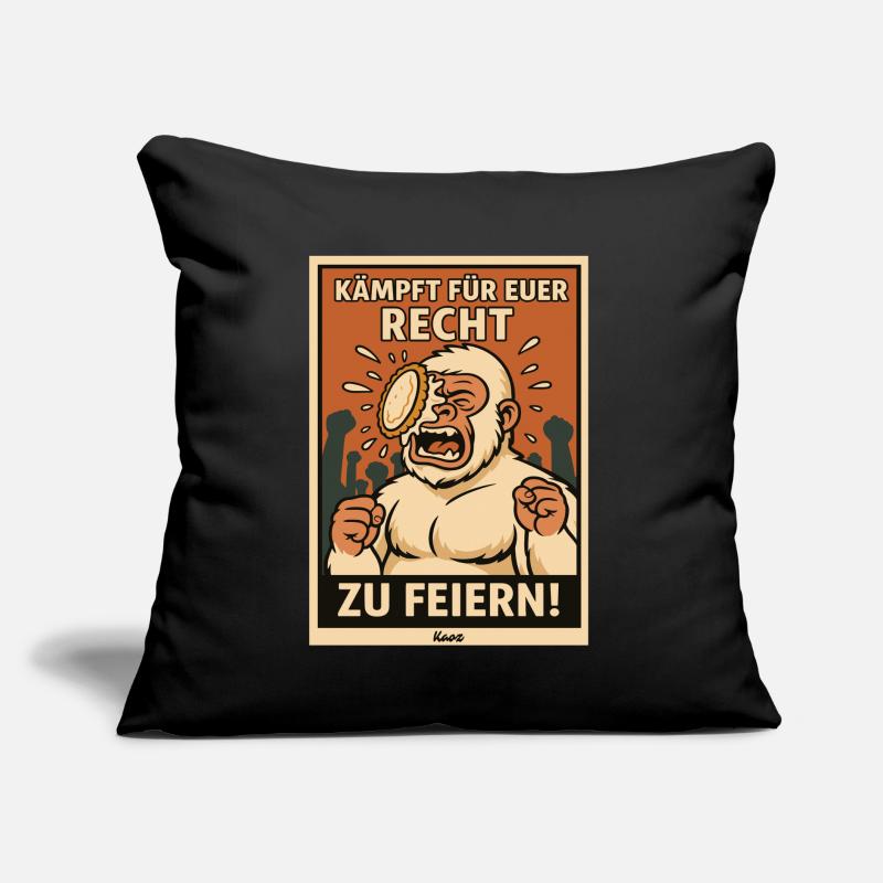 Yeti mit Torte im Gesicht auf einer Party Sofakissen mit Füllung 45 x 45 cm
