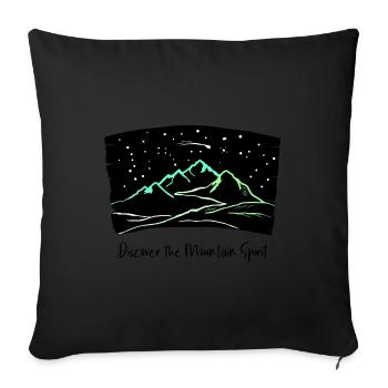 Bergmagie, Berge unter Nachthimmel, wandern, berg - Sofakissen mit Füllung 45 x 45 cm - Schwarz - Vorne