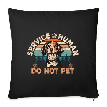Service Human - Sofa pillow with filling 45cm x 45cm - black - Front
