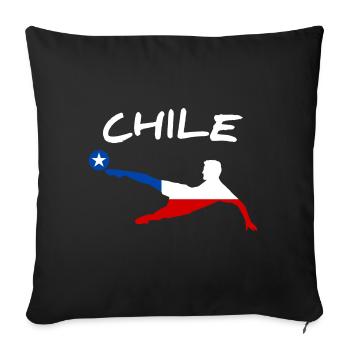 Chile Football 2022 - Sofa pillow with filling 45cm x 45cm - black - Front
